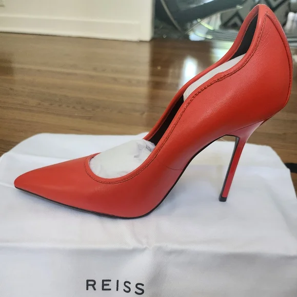 Reiss Women's Red Orange Bramley Stiletto 40 NWT - Picture 2 of 12
